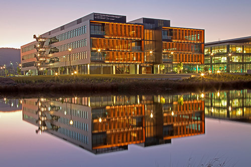 Innovation Campus at dusk at the University of Wollongong